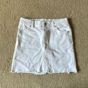 Girls White Jean skirt